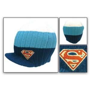  Beanie   DC Comics   Superman Knit Billed (White/Blue/Navy 