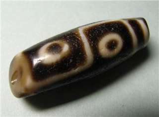   Tibetan 6 six eyed dZi beads agate 3.9cm full of weathering mark