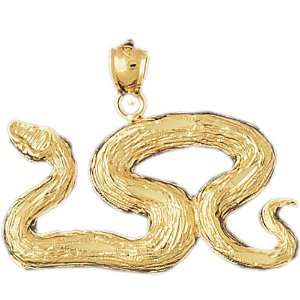  14kt Yellow Gold Snake Pendant Jewelry