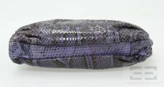 Tods Purple & Black Ruched Snakeskin Handbag  