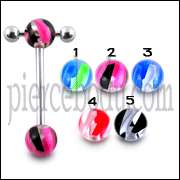 100pcs, Mixed Collection Tongue Barbell with UV Ball  