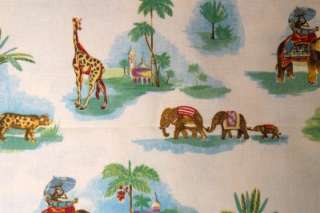 Waverly Coastal Caravan Drapery fabric elephants yds  