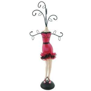 Stylish Jewelry Holder Glossy Rose Mannequin Pink 17in:  