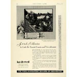  1930 Ad Lord Burnham Greenhouse Construction Tennis Courts 