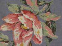 Romantic Lavender Pinks Purples Vintage 30s Barkcloth Fabric Panel NVR 