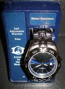 Mens SS Quartz Water Resistant Date Adjustable Watch  