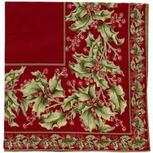 April Cornell Set of Four 24 Inch Napkin, Holly Red