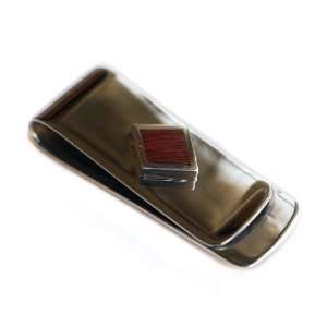   Lucre   Silver Money Clip with Red Diamond Wood Inlay: Everything Else