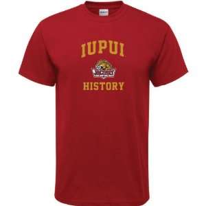  IUPUI Jaguars Cardinal Red History Arch T Shirt: Sports 