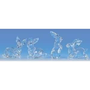  Pack of 8 Icy Crystal Collectible Snow Bunny Christmas 