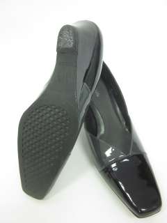 AEROSOLES Black Gray Patent Leather Wedges Shoes Sz 8  