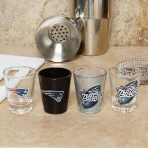 New England Patriots 4 Pack Enhanced High Definition Design Shot Glass 