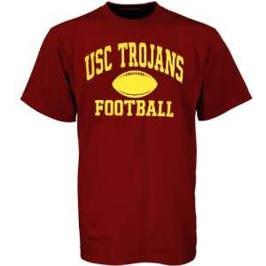   USC Trojans Cardinal Old School Football T shirt