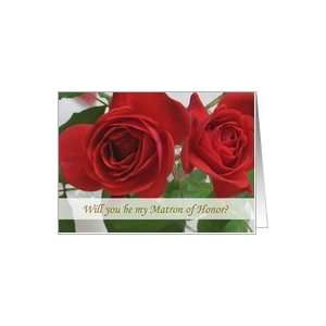  Matron of Honor card with red rose Card Health & Personal 