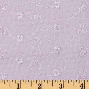  44 Wide Embroidered Puckered Eyelet Lilac Fabric By The 