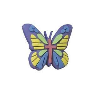  Butterfly Cross Good News Shoe Charm Pack of 25 Pet 