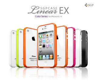 Serie linear de color del estuche iPhone de SGP EX 4/4S   negro alma