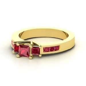  Farrah Ring, Princess Ruby 14K Yellow Gold Ring Jewelry