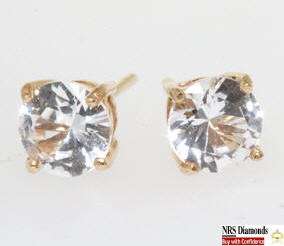 10ct VS1 White Sapphire 14K Rose Gold Stud Earrings  