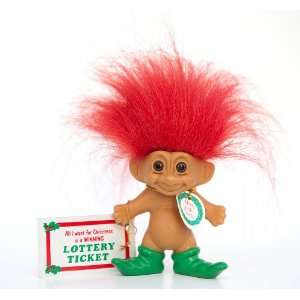    My Lucky CHRISTMAS LOTTERY TICKET Mini Troll Doll: Toys & Games