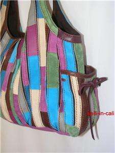   Patchwork Leather Suede Stained Glass VOO DOO PURSE SHOPPER BAG NEW