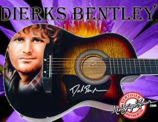 Dierks Bentley Autographed Signed Airbrush ac/el Guitar PSA/DNA UACC 