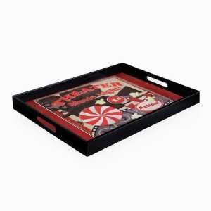 Popcorn Movie Night Rectangle Tray with Handles  Kitchen 