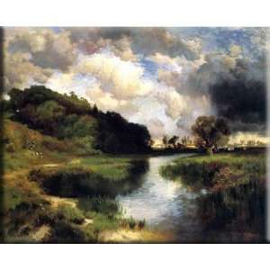 Cloudy Day at Amagansett 16x13 Streched Canvas Art by Moran, Thomas
