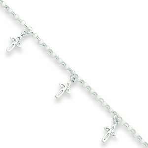  Sterling Silver Cross Anklet Jewelry