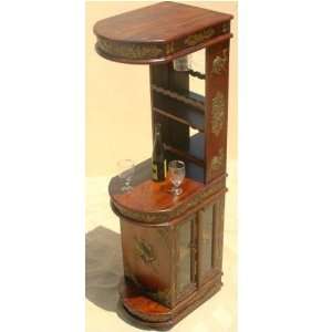   Wood Brass Wine Rack Storage Bar Pub Liquor Cabinet Furniture & Decor