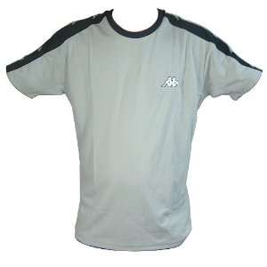  NEW Kappa Mens Sports T Shirt   Grey/Dark Blue Sports 
