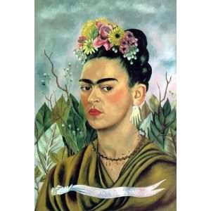    Self Portrait 1940 Frida Kahlo Hand Painted Art