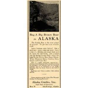  1931 Ad Alaska Guides Kodiak Brown Bear Hunting Hunter 