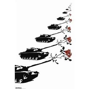  Akomplice Tanks Roses Peace Anti War Protest Pop Art 