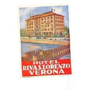    Hotel Rivas Lorenzo Luggage Label Verona Italy 