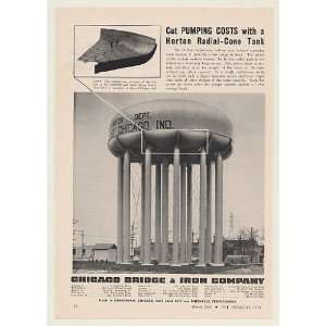 1950 East Chicago IN CB&I Horton Radial Cone Water Tank Photo Print Ad 