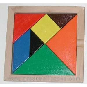  Wooden Tangram with 135 tricky shapes diagram. Everything 