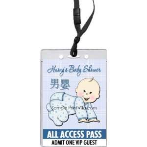  Asian Plaid Baby Shower VIP Pass Invitation Health 