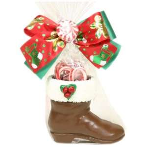 Golda & I Chocolatiers Milk Santa Boot with Candy Canes, 4.2 Ounce 