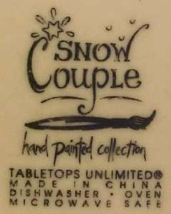 SNOW COUPLE DINNER PLATE Tabletops Unlimited SNOWMAN  
