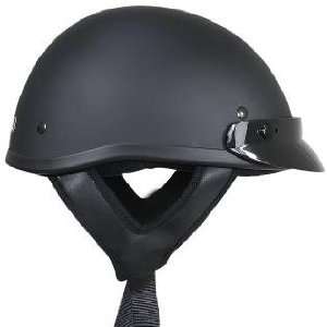 DOT Solid Flat Black Half Motorcycle Helmet Sz XL:  Sports 