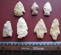 AMERICAN INDIAN 7 ARROWHEADS POINTS from ARKANSAS 7233  