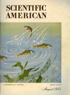 1955 Scientific American Magazine: Experimental Salmon  