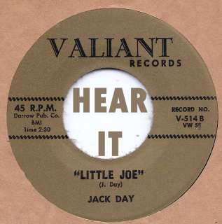 Rockabilly: JACK DAY Little Joe VALLIANT   KILLER WILD!  
