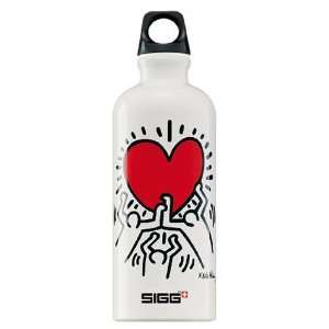   Water Bottle (0.6 Liters, Keith Haring Heart): Sports & Outdoors