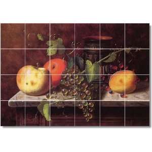 William Harnett Fruit Vegetables Kitchen Tile Mural 1  17x25.5 using 