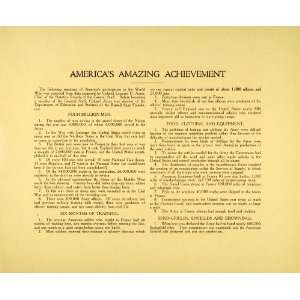  1920 Article WWI American Military Wartime Achievements 
