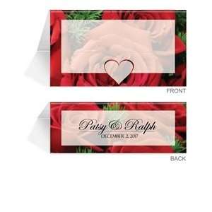   230 Personalized Place Cards   Red Rose Garden Glee