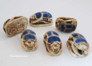 Egyptian Ceramic Stone Scarabs w/ Hieroglyphics #208  