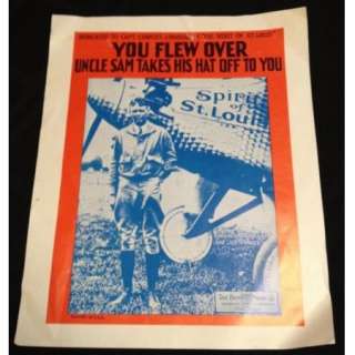   Charles Lindbergh Sheet Music Poster   You Flew Over Uncle Sam Tak